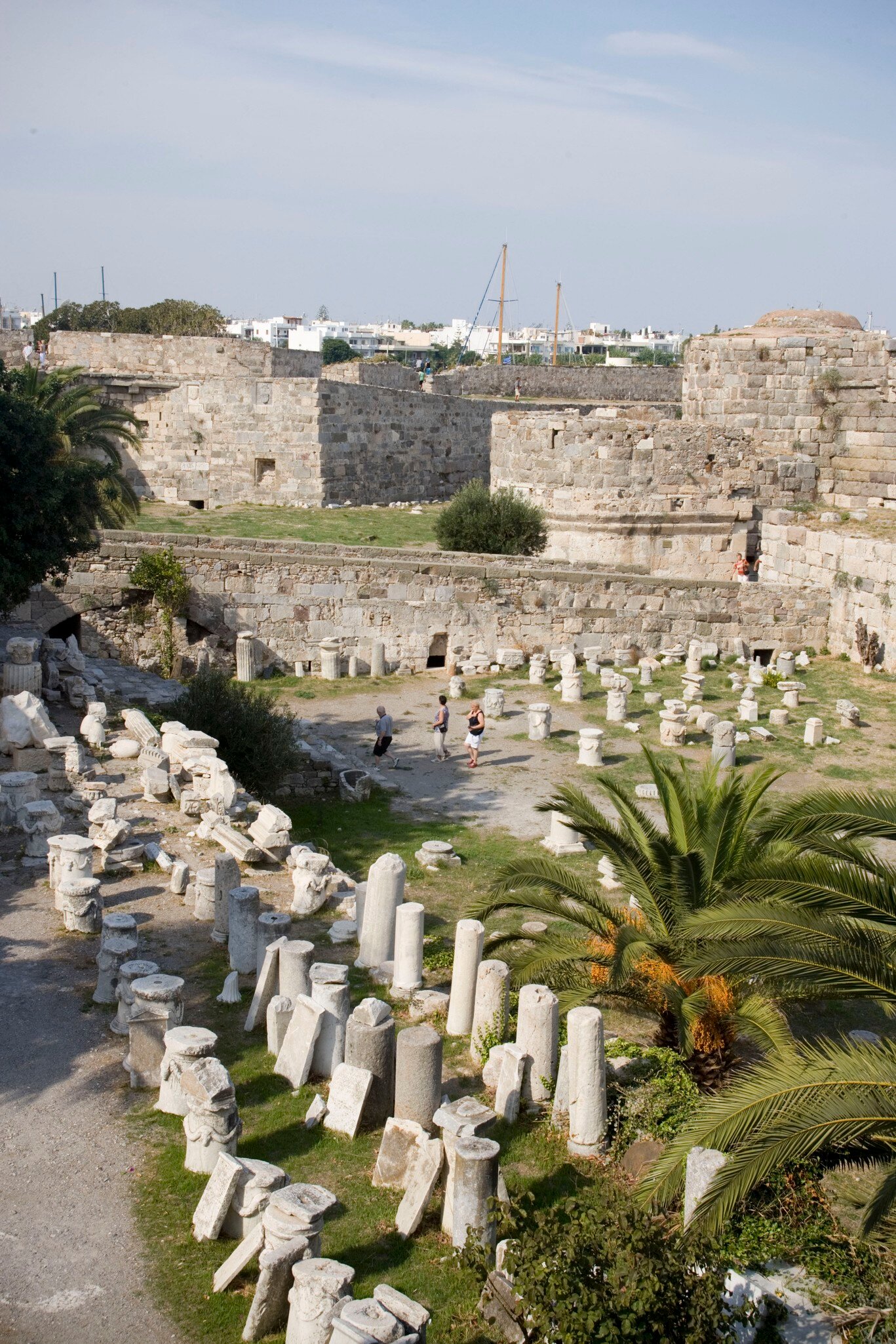 View inside the Neratzia Castle, a former fortress of the Knights of St. John of Jerusalem, at Mandraki harbour, Kos-Town, Kos, Greece