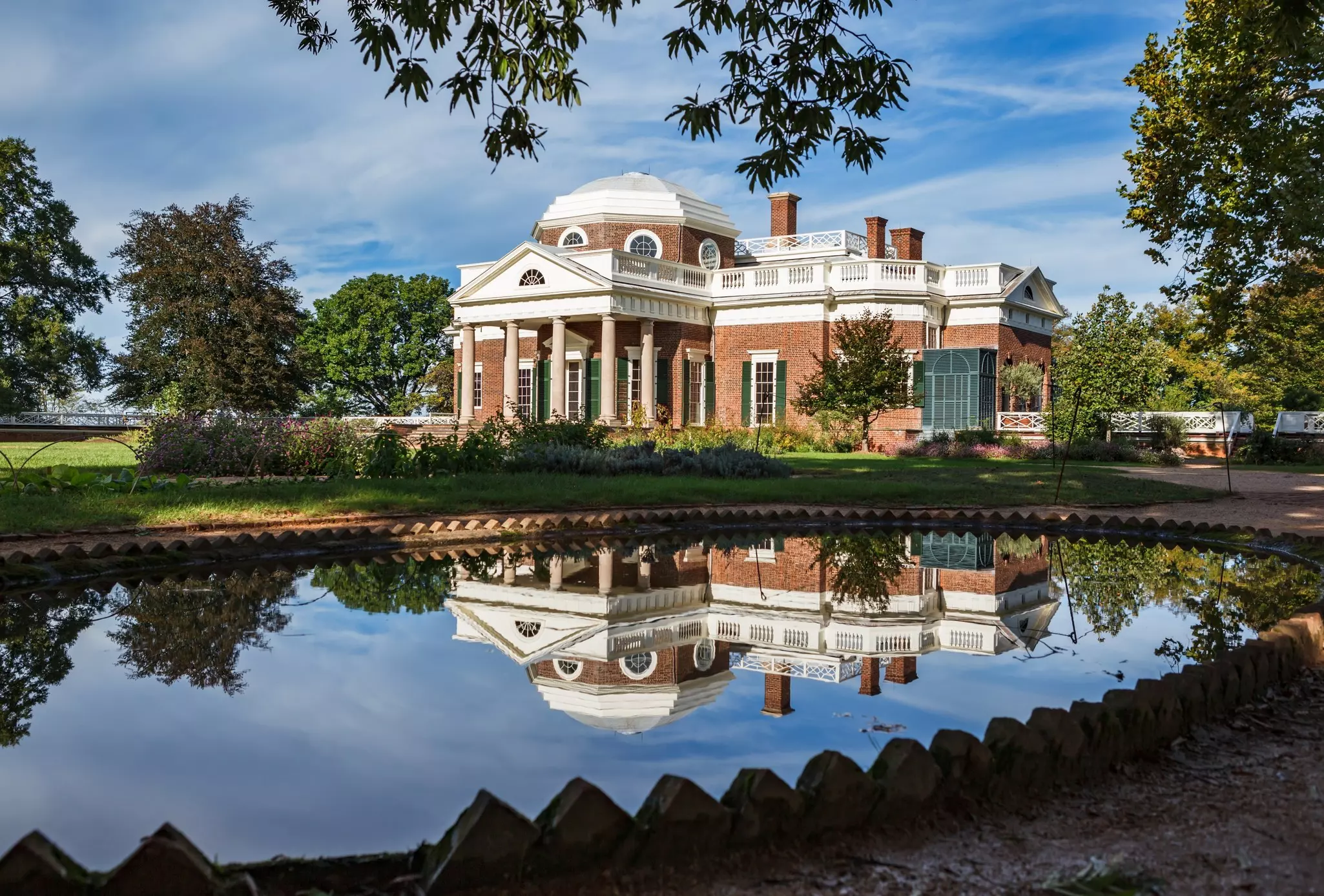 Mansion of US President and Founding Father Thomas Jefferson on his estate at Monticello