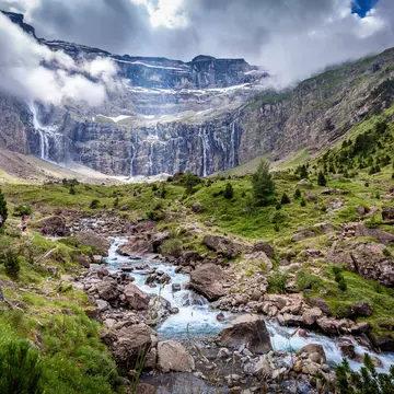 The Cirque de Gavarnie is a cirque in the central Pyrenees, in Southwestern France, close to the border of Spain. It is within the commune of Gavarnie