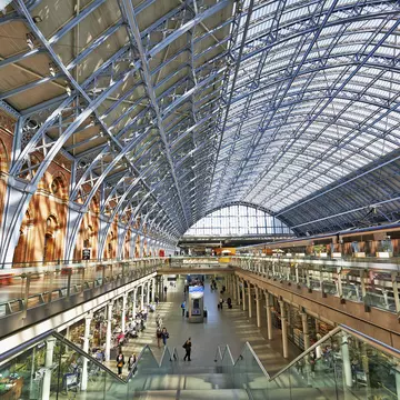 The interior of St Pancras Station.