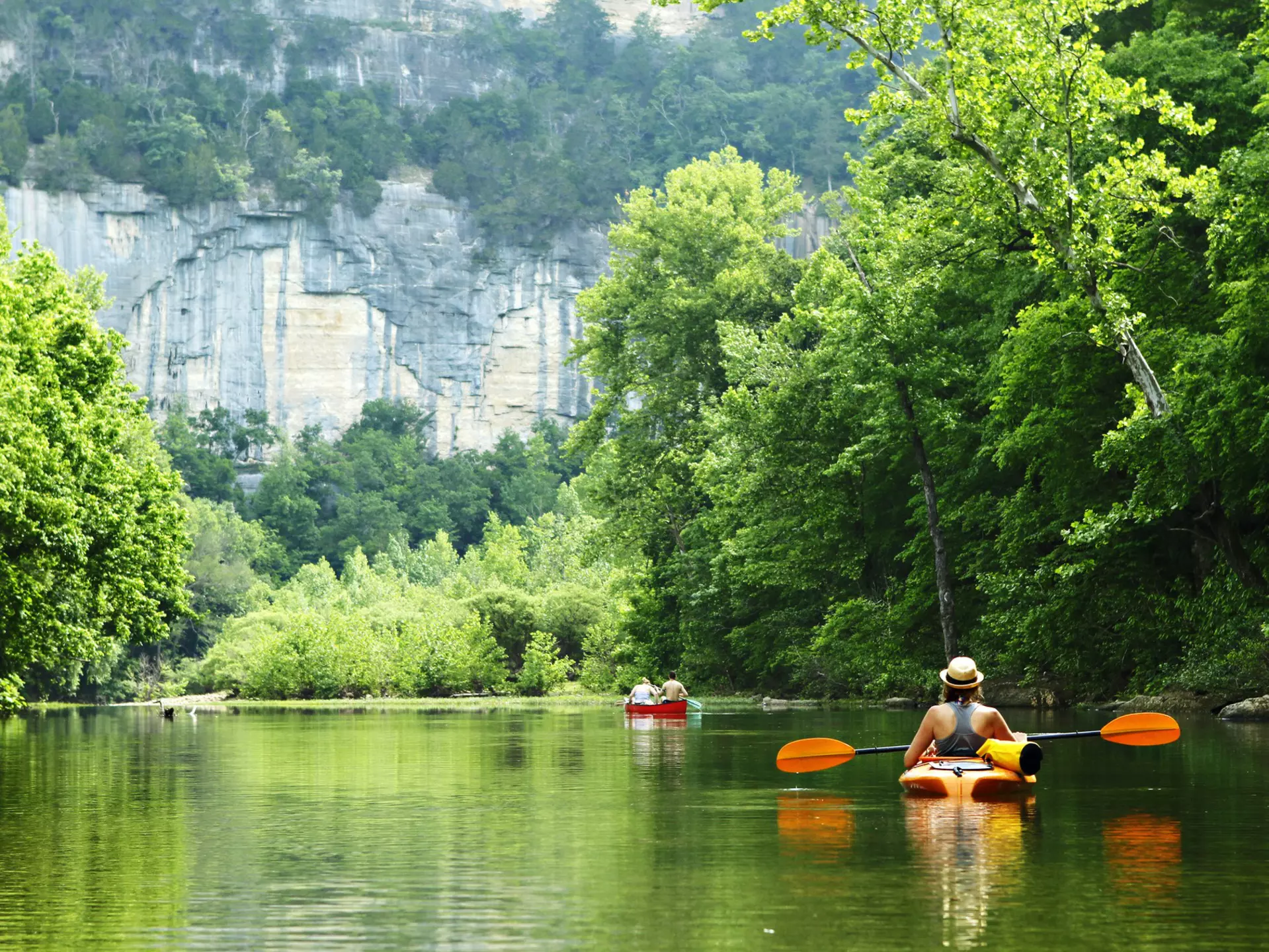 Kayaker and canoeist on the Buffalo National River in Arkansas from Steel Creek Campground.
500190109
Buffalo National River, Arkansas, canoe, kayak, outdoors