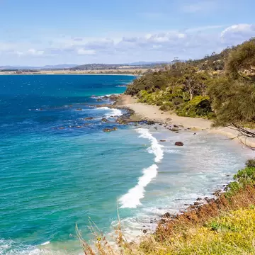 Mayfield Bay Coastal Reserve south of Swansea, Rocky Hills, Tasmania, Australia.