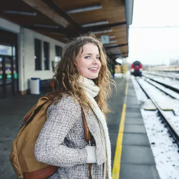 Smiling teenage girl on a train station platform during winter.
634469117
Happiness, Portrait, Train Journey, Contented Emotion, Joy, Focus On Foreground, Winter, Passenger, Backpack, 16-17 Years, Warm Clothing, Platform, Blond Hair, rail journey, One Person, Railroad Station, Day, Train, Traffic, Travel, Anticipation, Waiting, Casual Clothing, Long Hair, Transportation, People, Rail Transportation, Mode of Transport, Teenagers Only, Liptovsky Mikulas, Caucasian Ethnicity, Slovakia, Horizontal, Train - Vehicle, Color Image, Railroad Station Platform, Outdoors, Smiling, Teenage Girls, Station, One Teenage Girl Only, Teenager, Photography, Waist Up