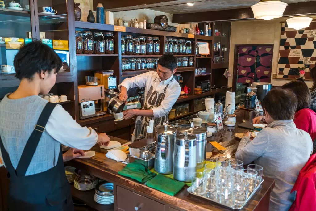 A traditional coffee shop in Kanazawa, Japan