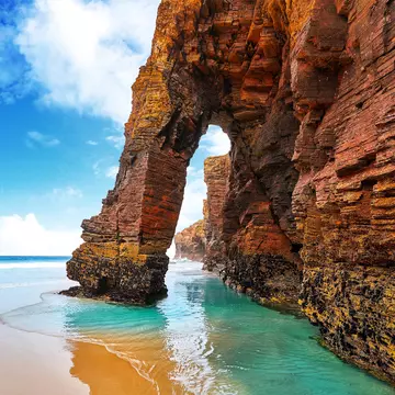Playa las catedrales Catedrais beach in Ribadeo Galicia of Lugo Spain