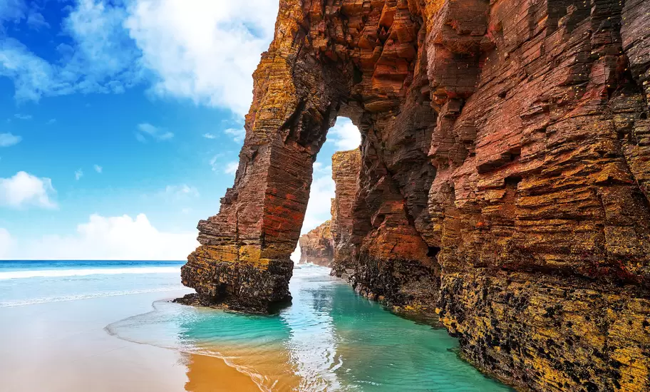 Playa las catedrales Catedrais beach in Ribadeo Galicia of Lugo Spain