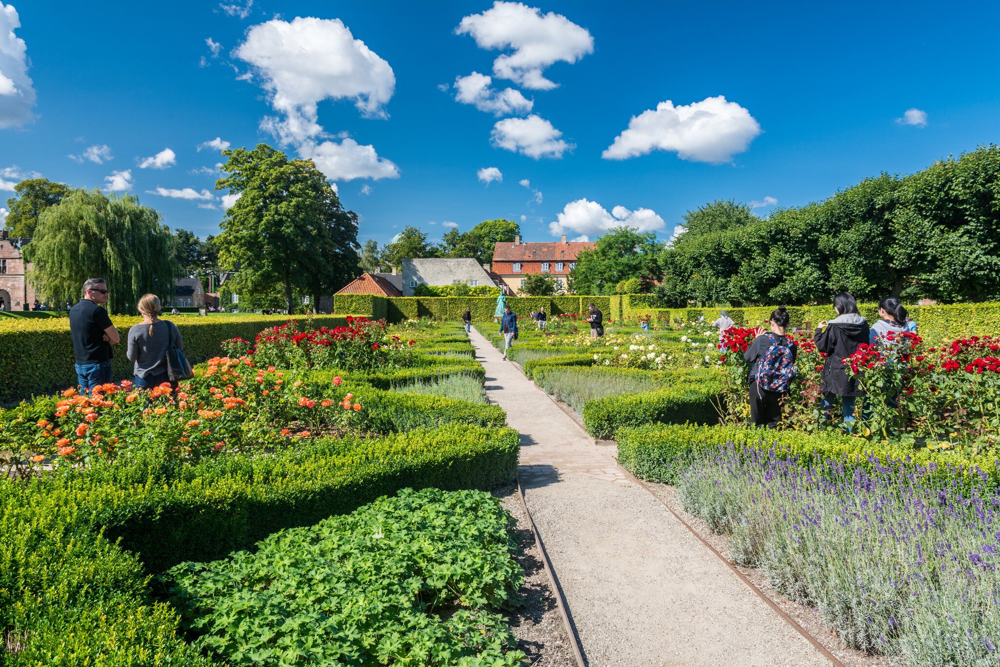 Copenhagen, Denmark. Rosenborg Castle Gardens (Kongens Have) is the oldest and most visited park in Copenhagen.