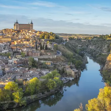 Toledo, Spain old town city skyline.