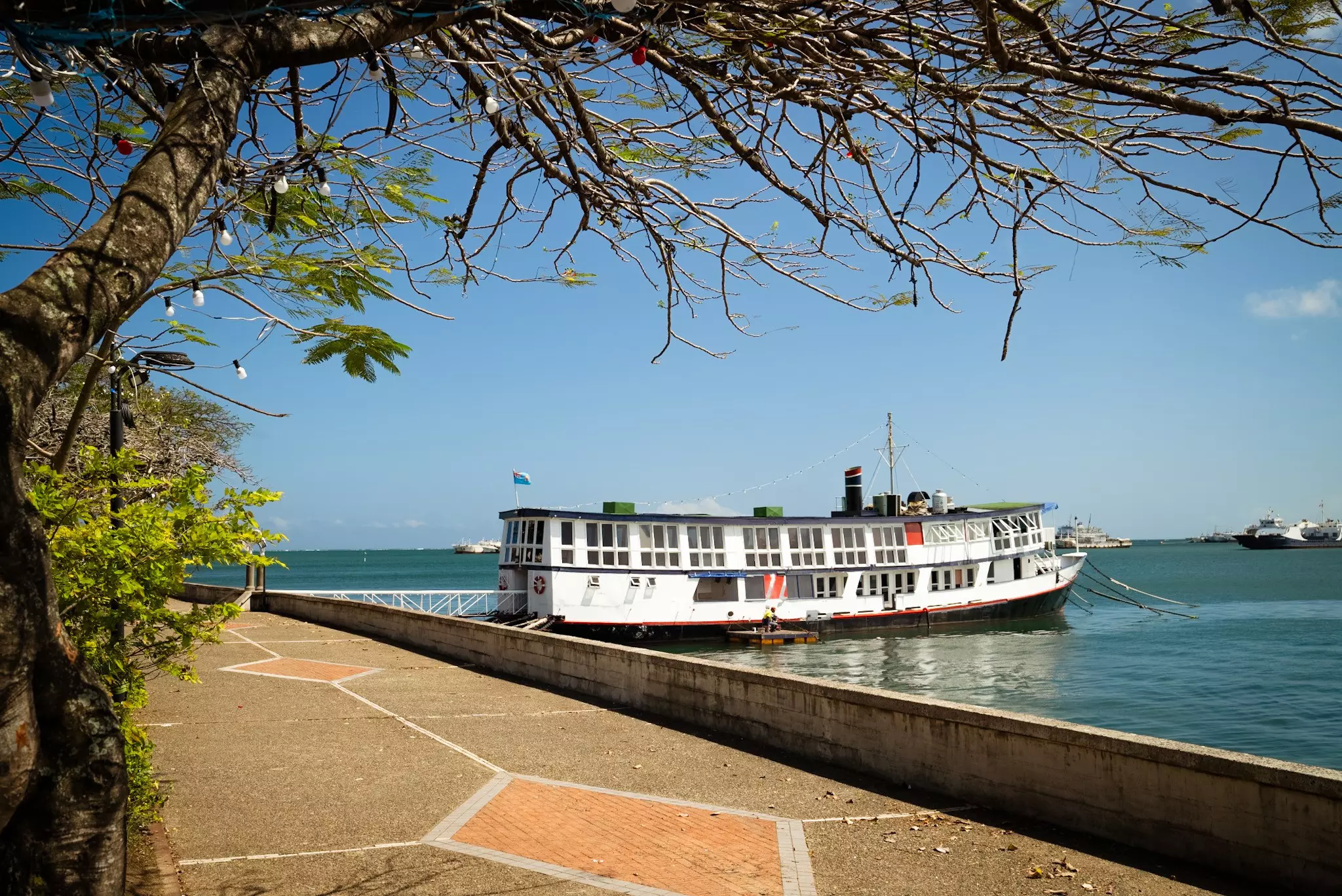A ferry docked in Suva, Fiji