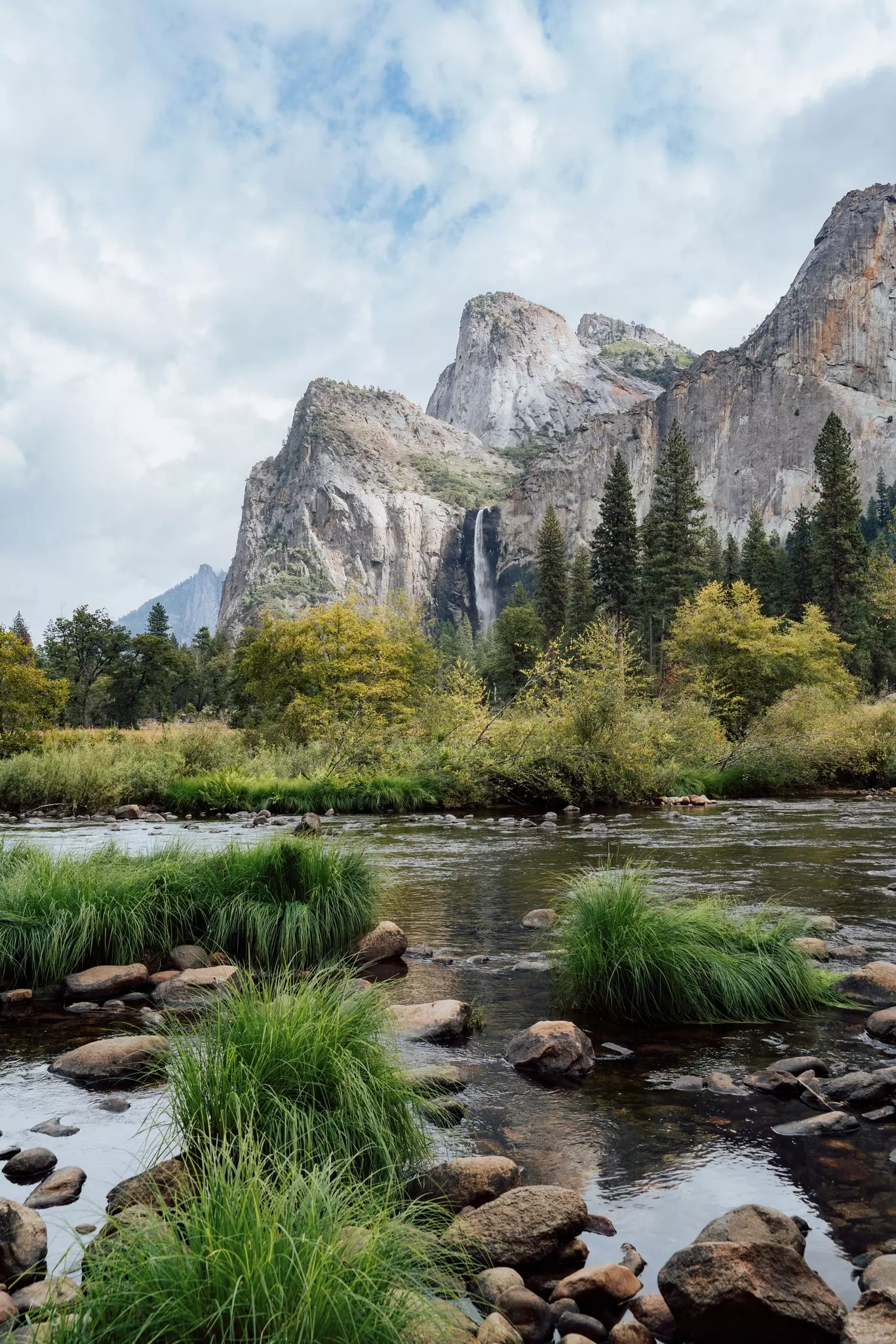 Beautiful View On Waterfall Yosemite.