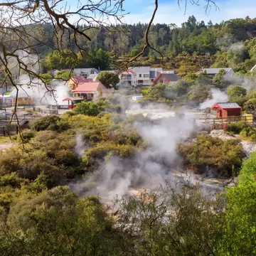 Leaving maori Thermal Village Whakarewarewa, Rotorua, New Zealand