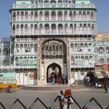 Entrance of Shree Rani Satiji Mandir, Jhunjhunu city, Rajasthan, India.