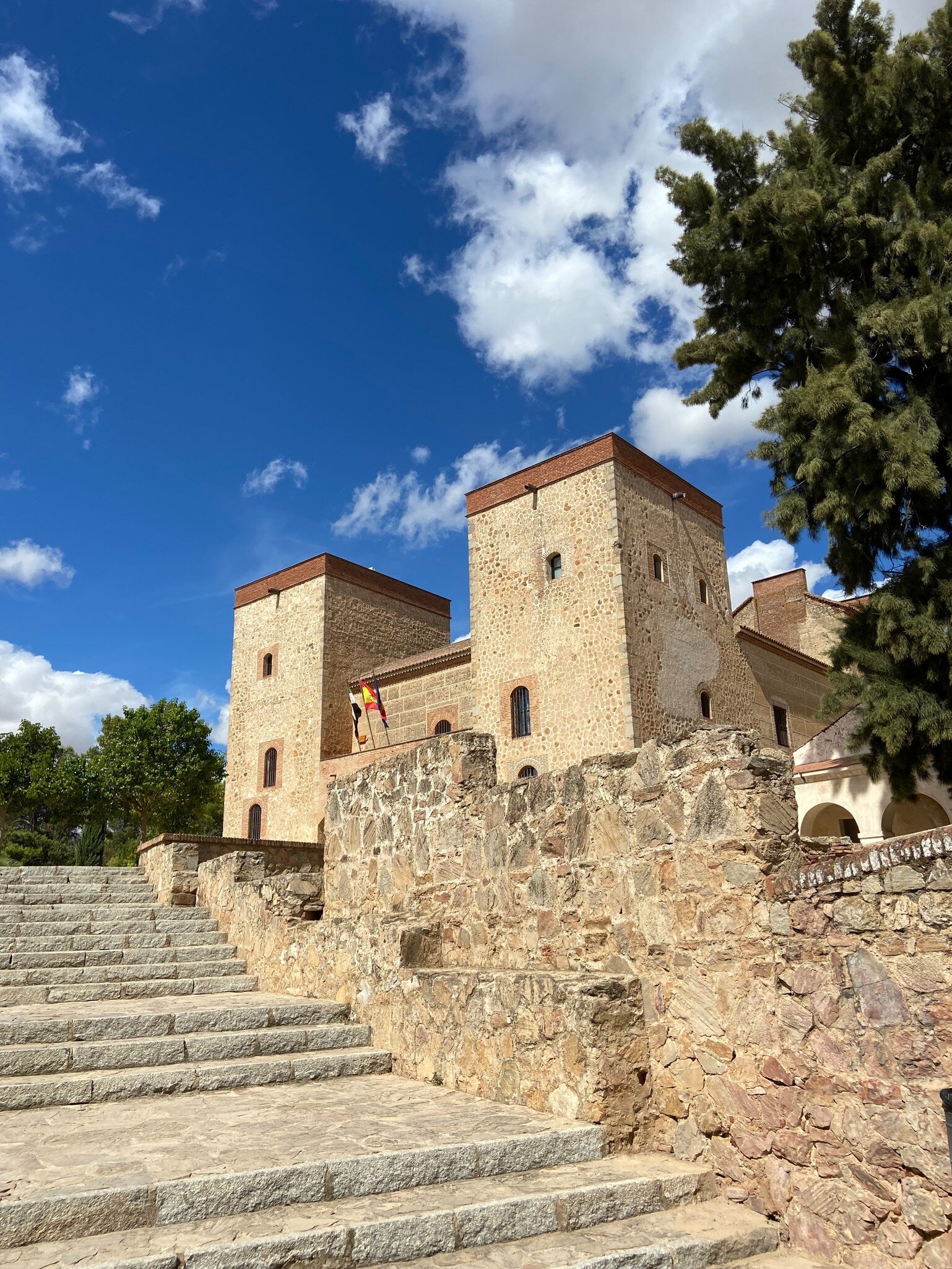 View of the facade of the Museo Arqueológico Provincial in Badajoz, Spain.