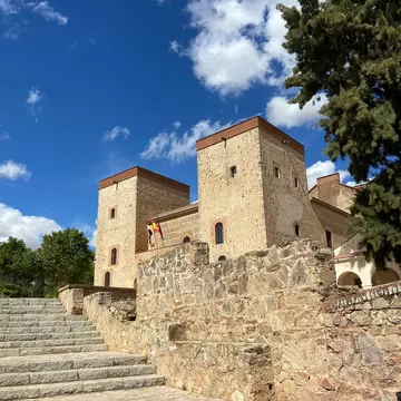 View of the facade of the Museo Arqueológico Provincial in Badajoz, Spain.