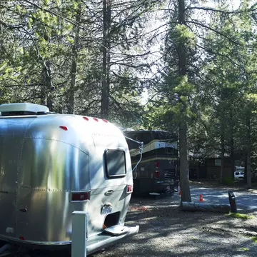 Airstream caravan at camp ground.
Lonely Planet Traveller Magazine, Issue 9, Grand Teton, Park Life