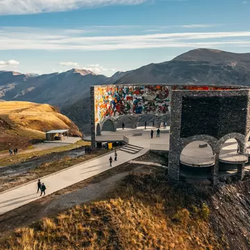 The Russian-Georgian Friendship Monument on the Georgian Military Highway. Aleksandr Medvedkov/Shutterstock