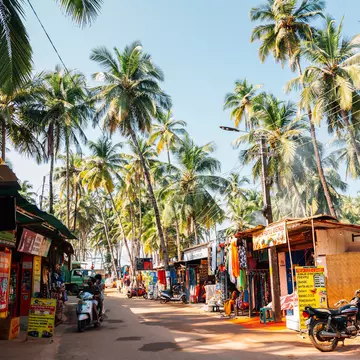 The market street near Palolem beach, Goa. Sanga Park/Shutterstock