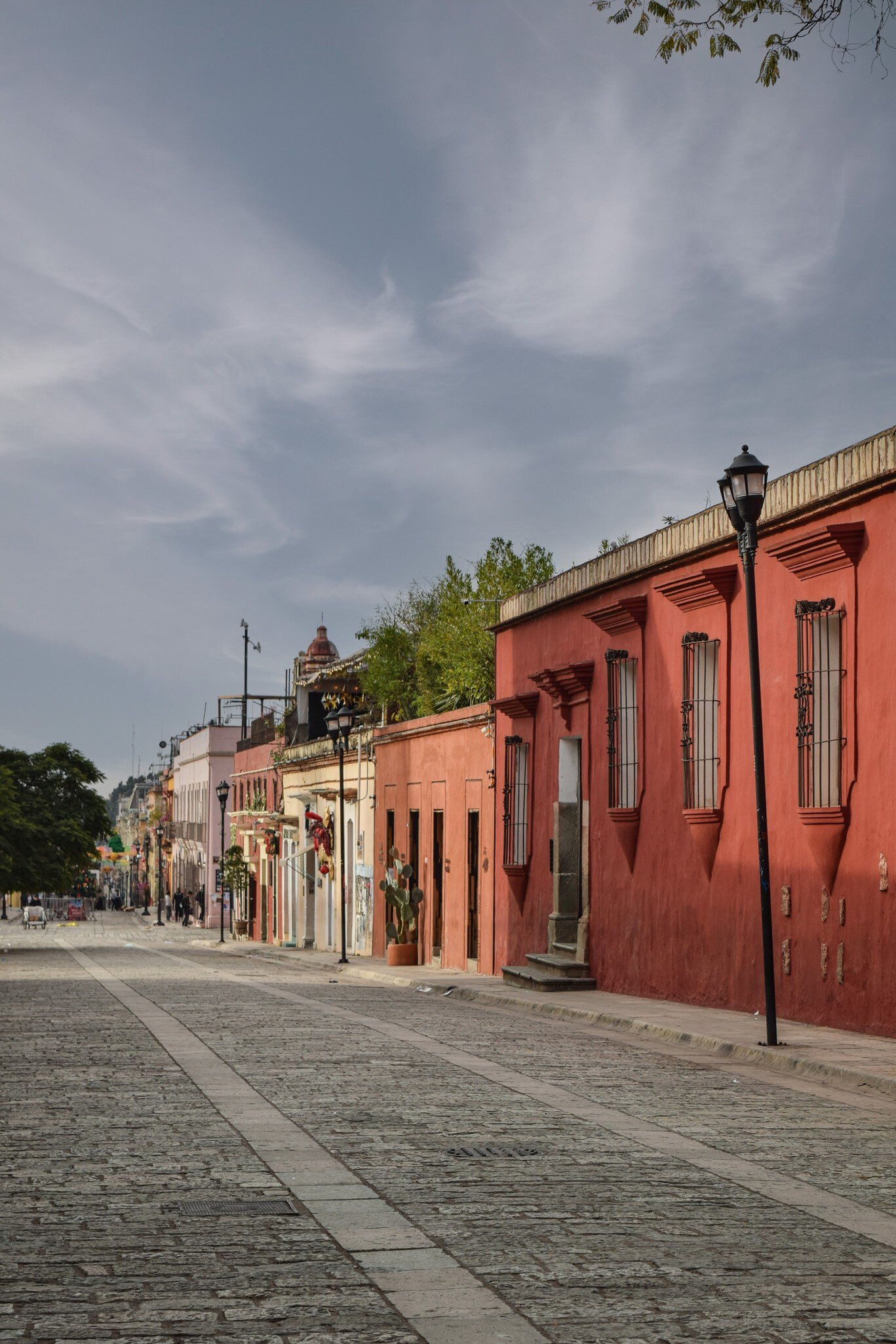 September 16, 2018: Busy pedestrian street in downtown Oaxaca.