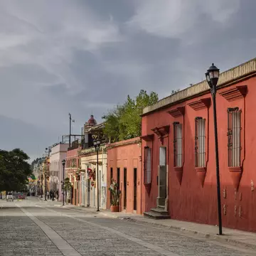 September 16, 2018: Busy pedestrian street in downtown Oaxaca.