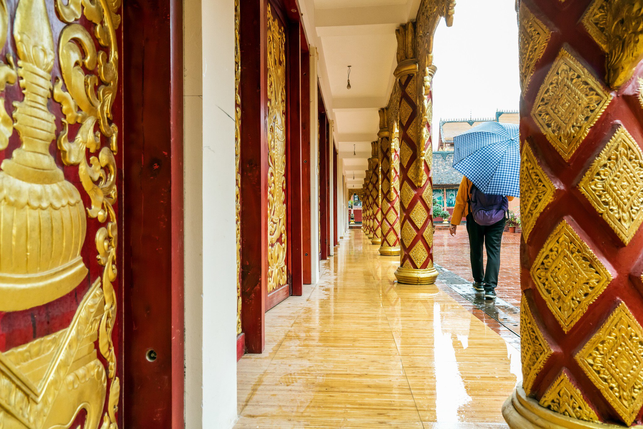 Beautiful buildings in ancient temples in Xishuangbanna, Yunnan, China.