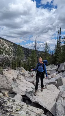 Ann Douglas and Audrey enjoy their float on Kidney Lake