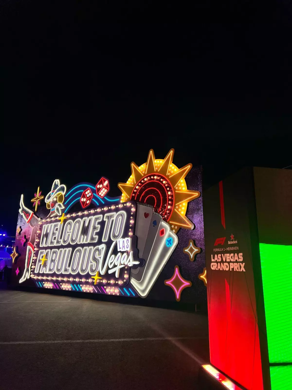 Las Vegas welcome sign at the Grand Prix