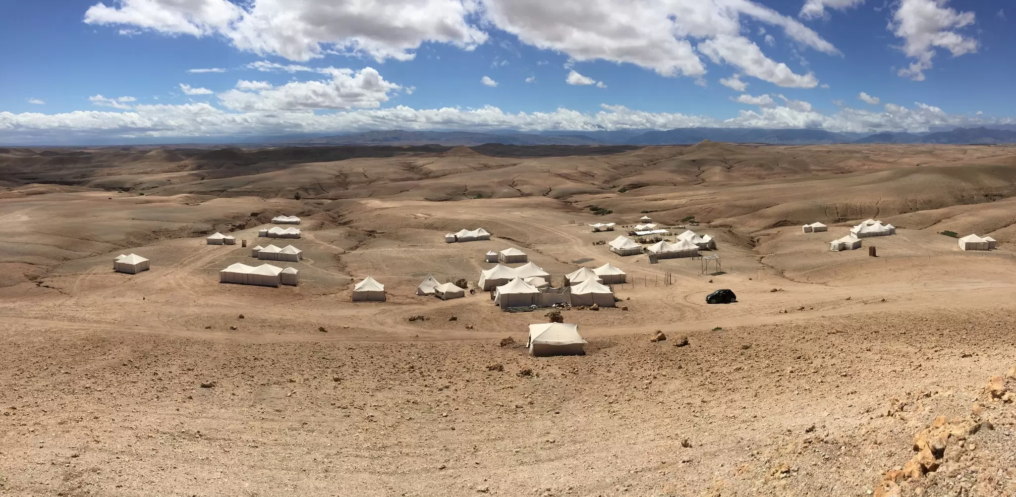 Desert glamping site in the Agafay Desert, Morocco. Steven Kenworthy/Shutterstock