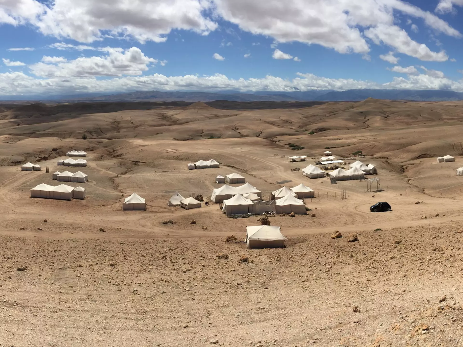 Desert glamping site in the Agafay Desert, Morocco. Steven Kenworthy/Shutterstock