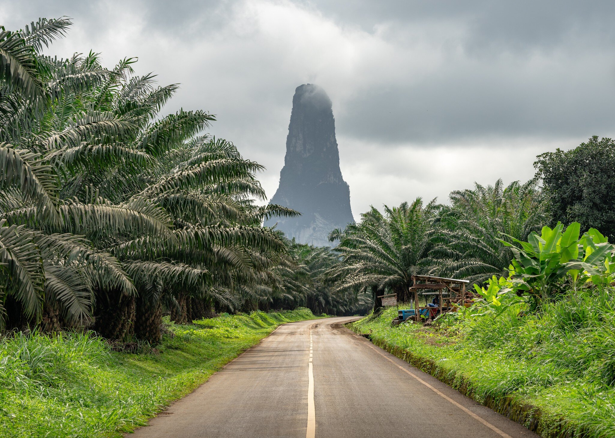 Pico Cão Grande in Sao Tome and Principe, nature landscape. Travel to Sao Tome and Principe. Beautiful paradise island in Gulf of Guinea. Former colony of Portugal.; Shutterstock ID 1193588719; purchase_order: 65050; job: ; client: ; other: