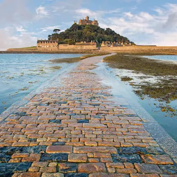 A view of the causeway leading to the island of St. Michael's Mount at low tide.
876174990
St. Michael's Mount Causeway, Cornwall