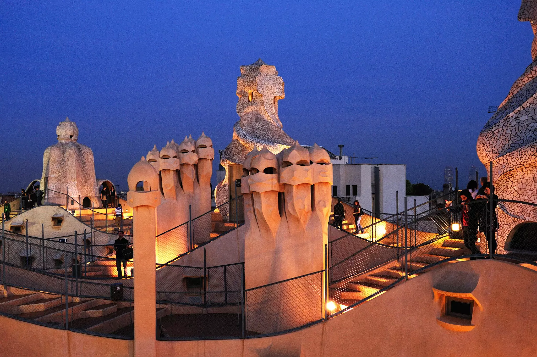 A night view at the roof of
