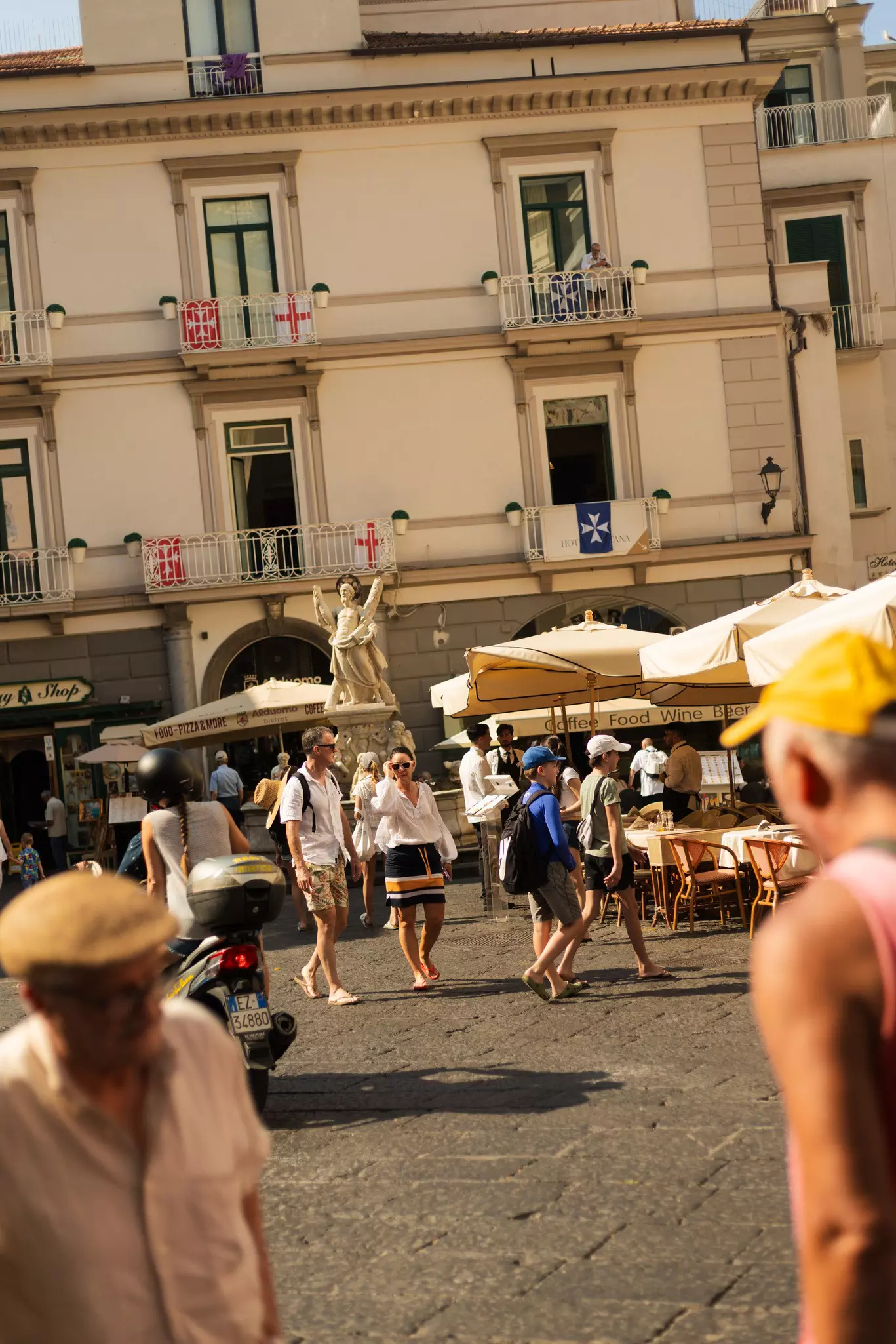 Street scenes in Amalfi, Italy. July 2025.