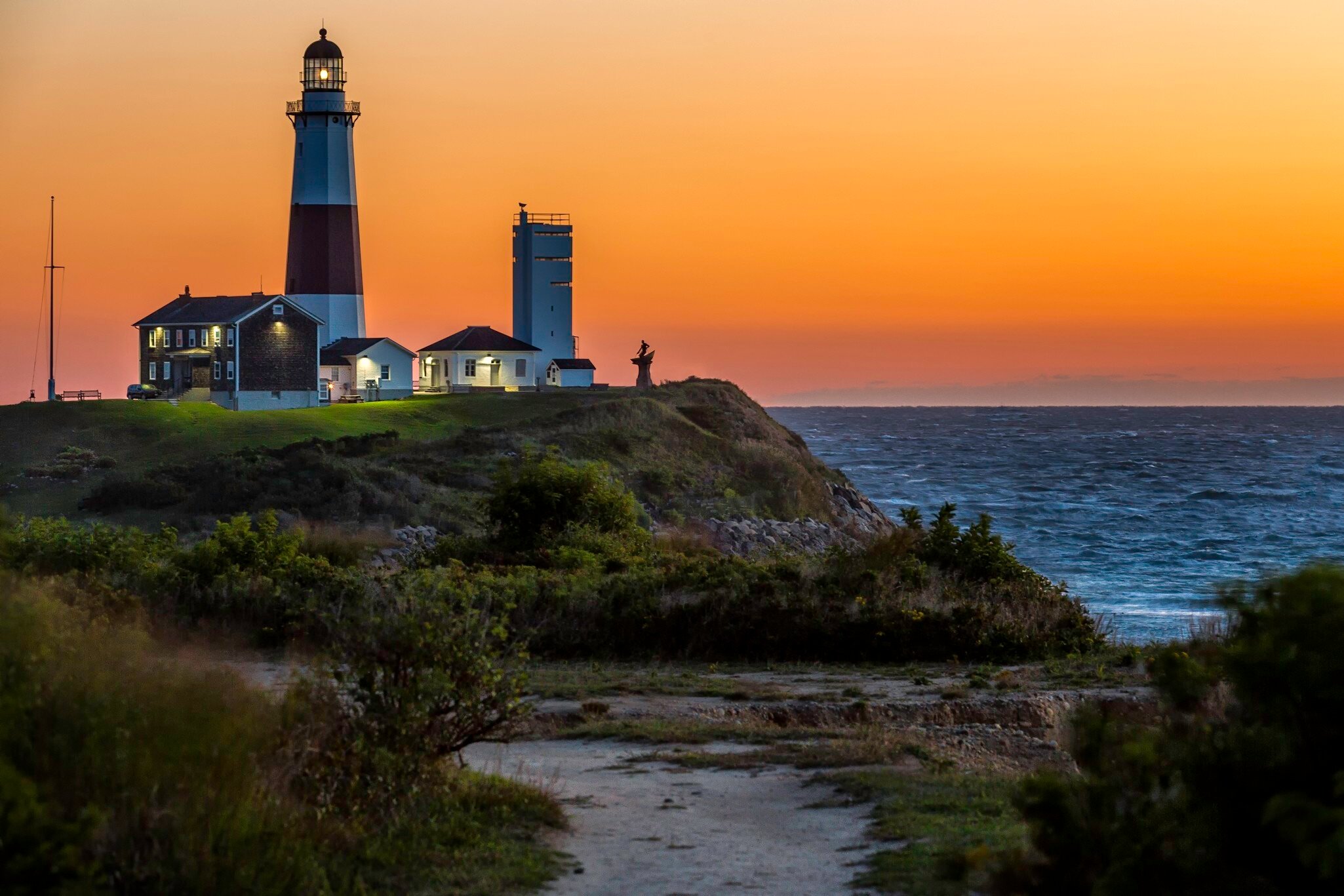 Light house at Montauk Point at Dawn