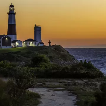 Light house at Montauk Point at Dawn