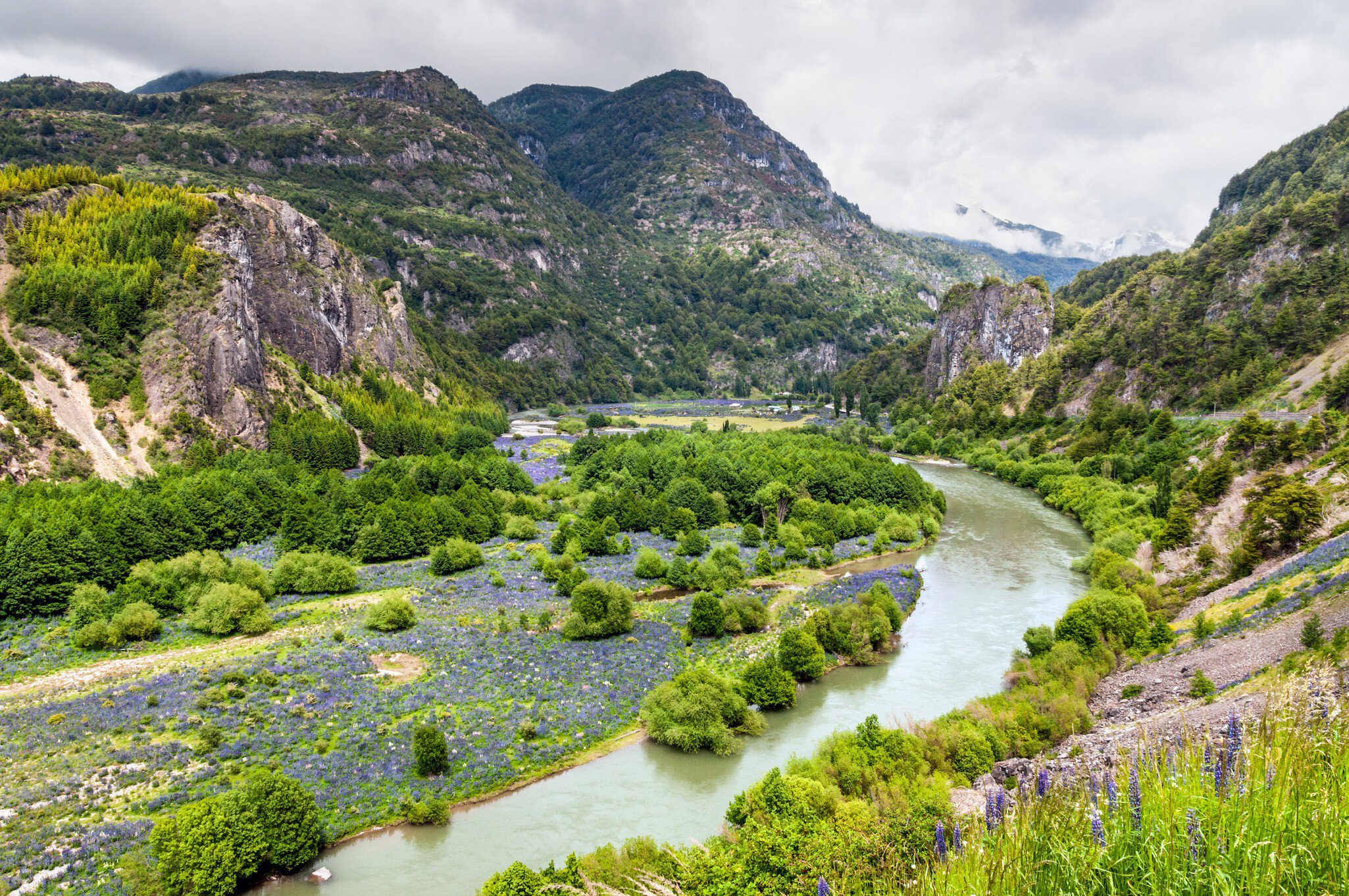 Simpson River Valley near Puerto Aisen and Coyhaique.