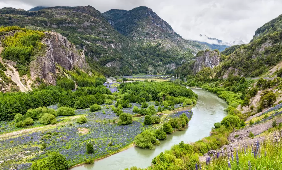 Simpson River Valley near Puerto Aisen and Coyhaique.