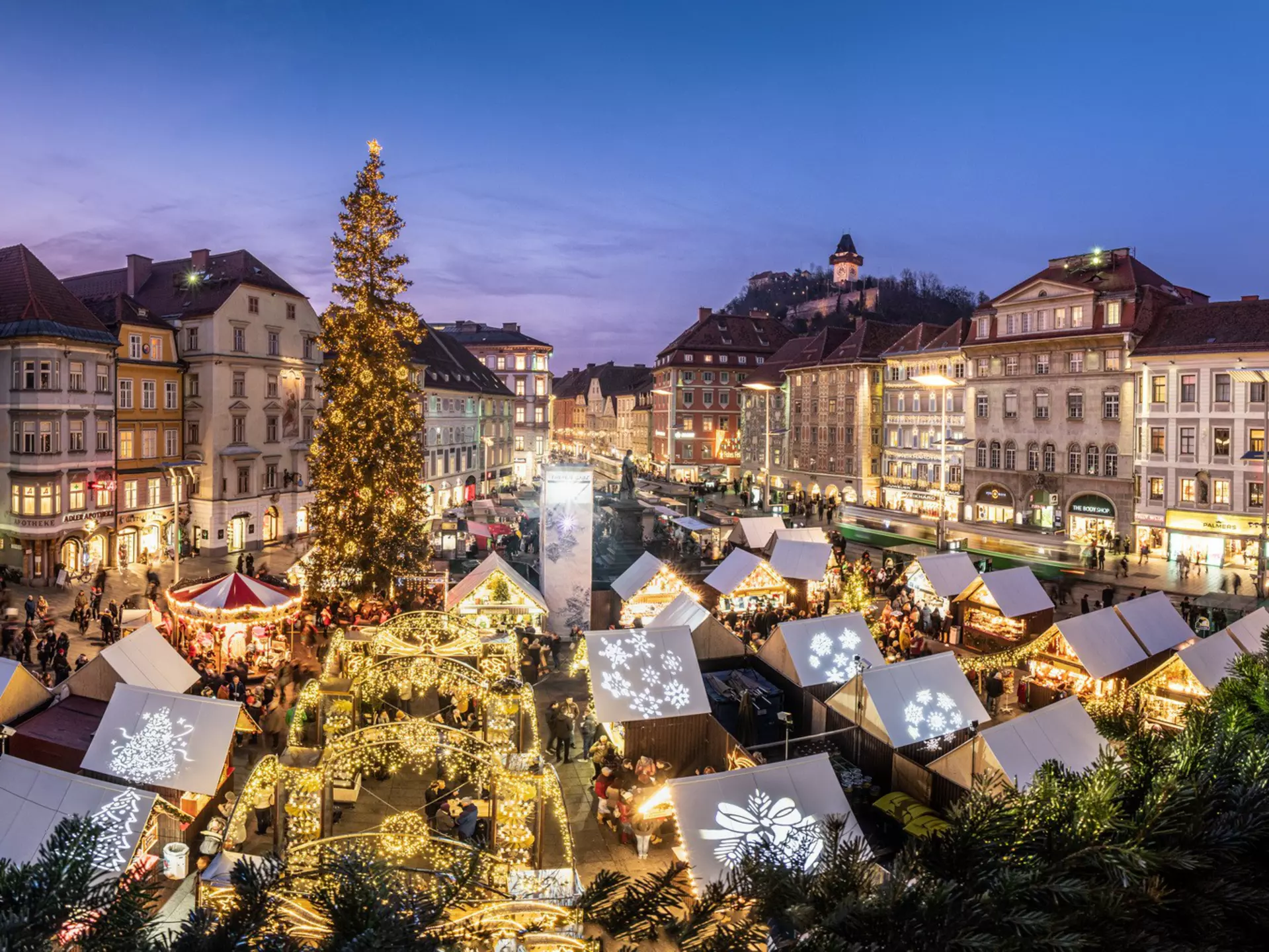 Hauptplatz Christmas Market in Graz, Austria. photoflorenzo/Getty Images