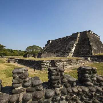 View of the Templo de las Chimeneas, a pyramid at the archaeology site of Cempoala. Cempoala was the first indigenous city state visited by Hernán Cortés, and the inhabitants, the Totonacs, joined forces with him in the Spanish conquest against th...