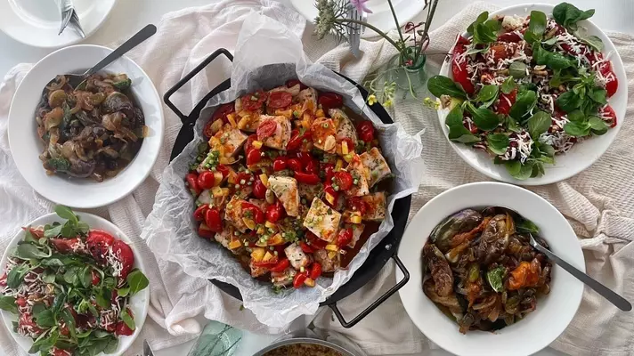 Swordfish with eggplant caponata Chef Flannery Klette-Kolton