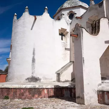 Exterior view of the Santuario de Jesús Nazareno de Atotonilco in San Miguel de Allende, Mexico.
