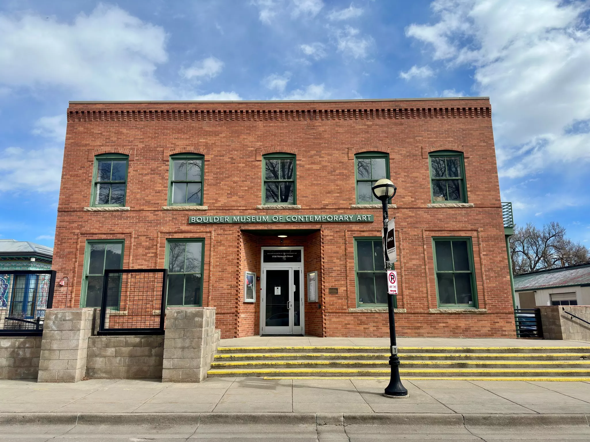Red-brick exterior of the Boulder Museum of Contemporary Art. 