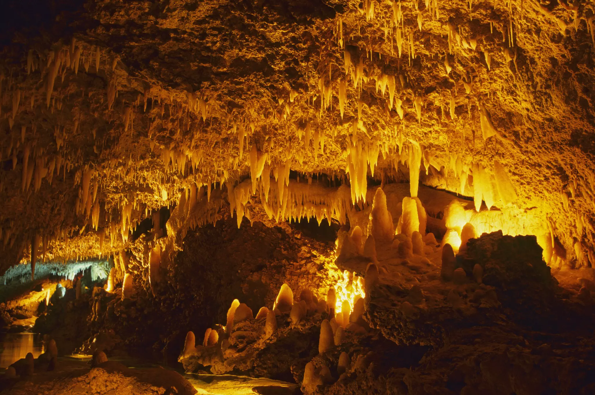 Inside Harrison's Cave, Barbados. 
