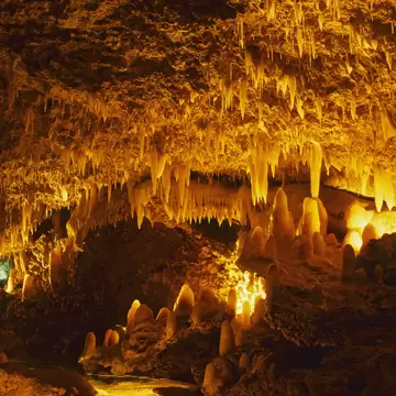 Inside Harrison's Cave, Barbados. 