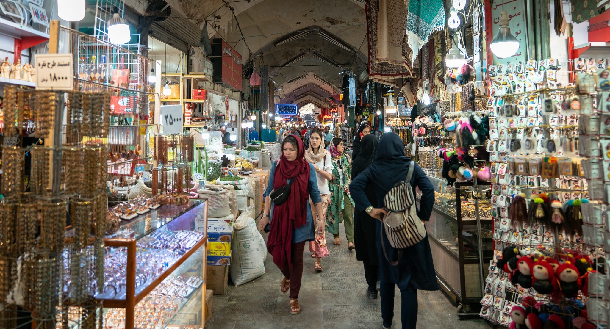 Isfahan, Iran - May 2019: Grand bazaar of Isfahan, also known as Bazar Bozorg with tourists and local people shopping, historical market; Shutterstock ID 1670251840; purchase_order: 65050; job: ; client: ; other:
