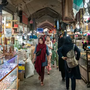 Isfahan, Iran - May 2019: Grand bazaar of Isfahan, also known as Bazar Bozorg with tourists and local people shopping, historical market; Shutterstock ID 1670251840; purchase_order: 65050; job: ; client: ; other: