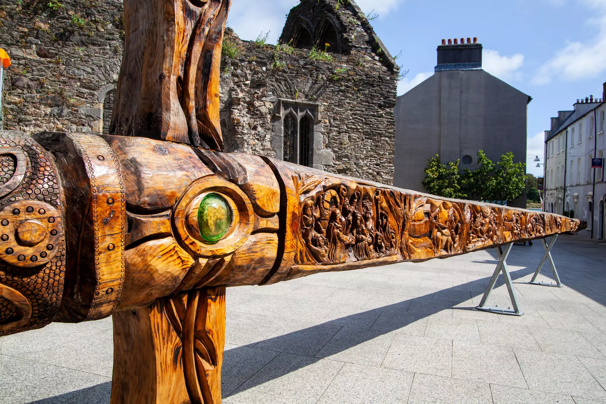 The giant “Dragon Slayer Sword” (currently under restoration) at the Viking Triangle, Waterford City, Ireland. Aksru44/Shutterstock