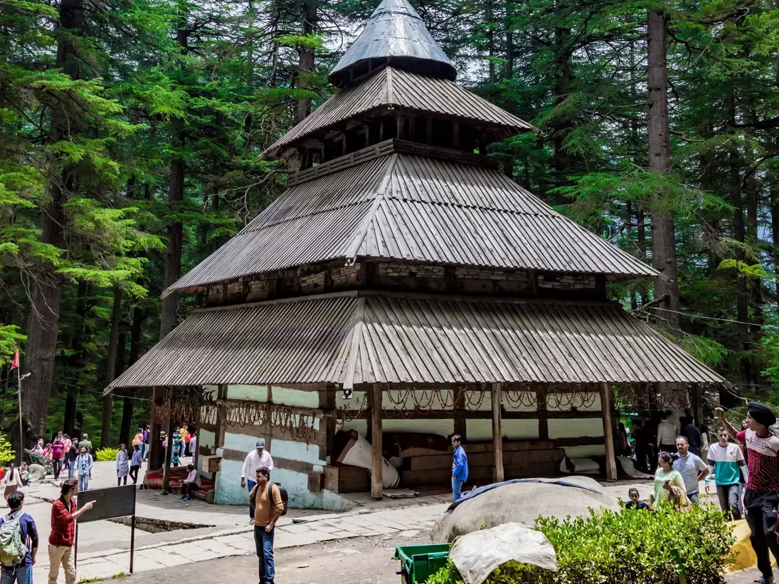 Wooden structure of Hidimba Devi Temple in Manali, Himachal Pradesh, India. 