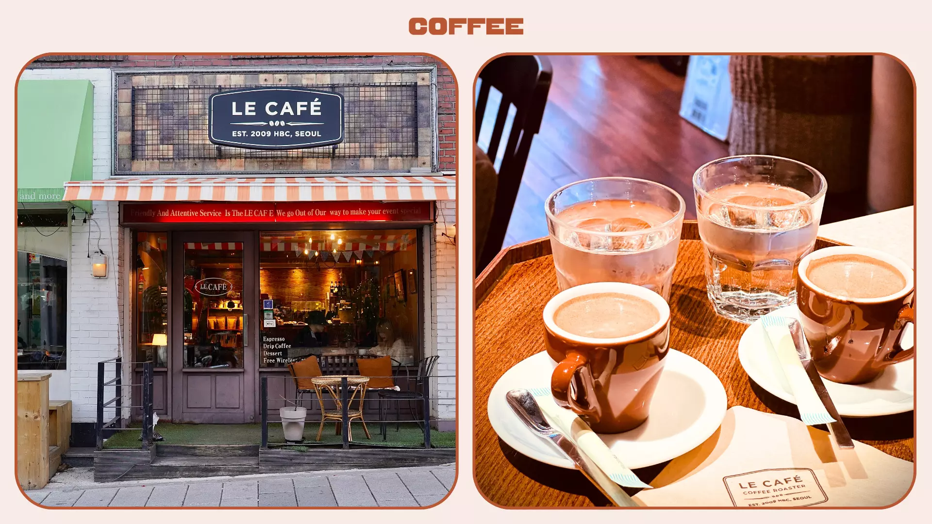 A cozy coffee shop in Seoul