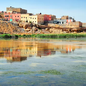 Western Sahara: El Aaiun  seen from the wadi