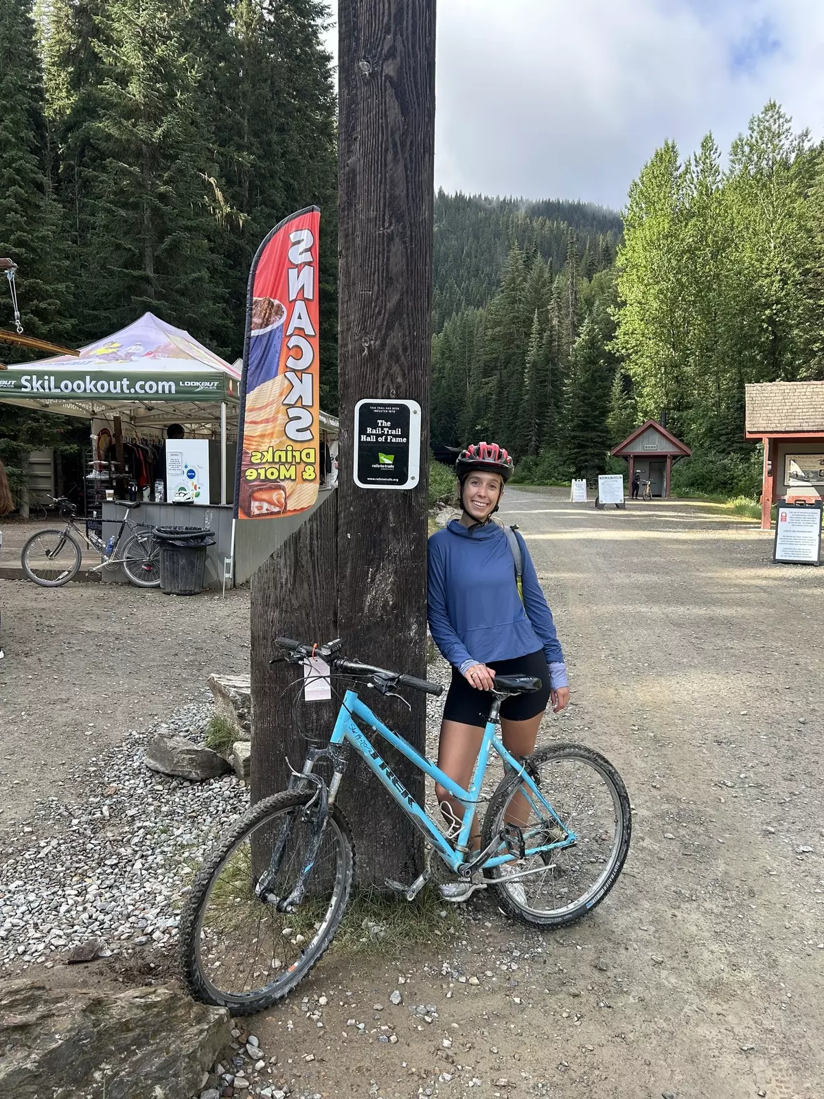 Ann Douglas Lott at the East Portal before biking the Route of the Hiawatha
